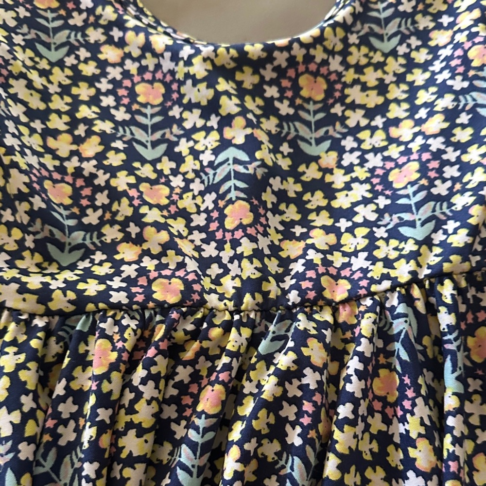 Dot Dot Smile Blue and Yellow Casual Sundress - Picture 4 of 7